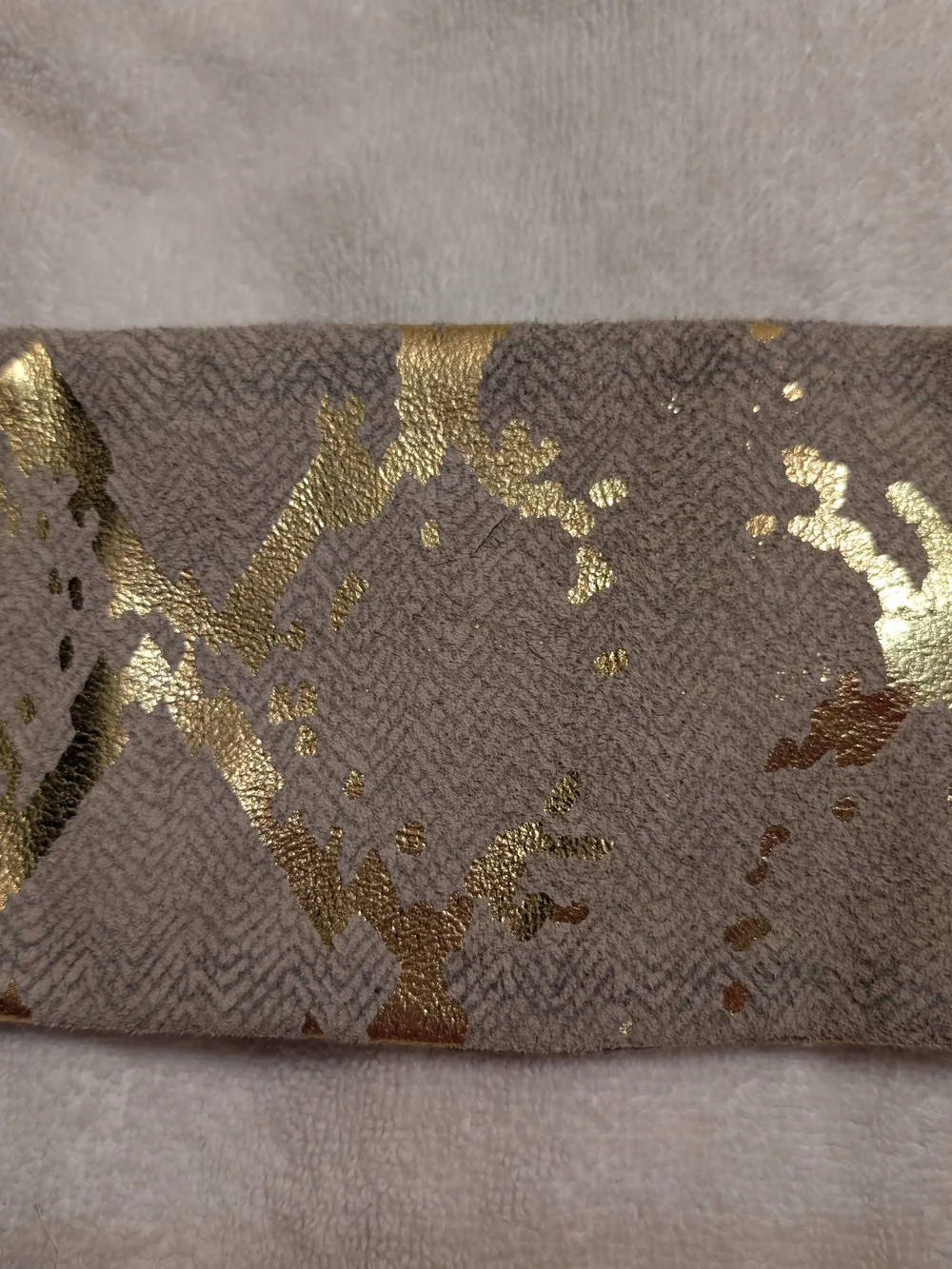 Hobo Elegant Taupe and Gold Foil Unique Bag